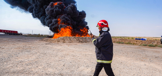 مانور نجات و اطفای حریق در فولاد کویر با همکاری آتش‎نشانی آران و بیدگل برگزار شد