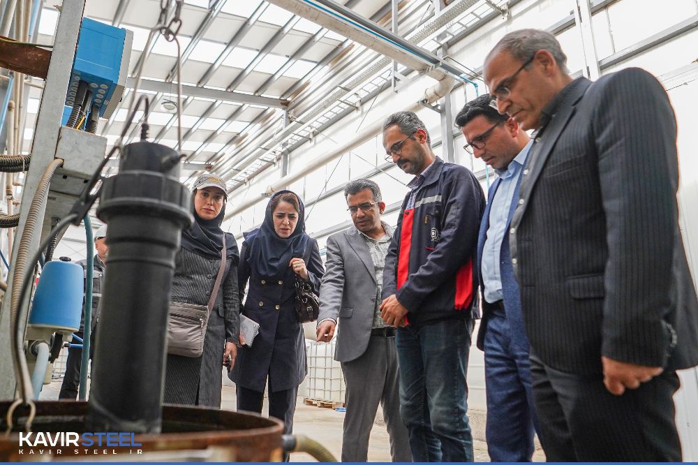 بازدید مدیرکل دفتر مطالعات و بررسی‌های فنی شرکت مهندسی آب و فاضلاب کشور و هیئت همراه، از کارخانه فرآوری آب فولاد کویر